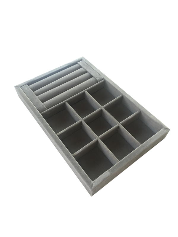 Caixa Mista Veludo Cinza 20x30x3,5cm - 920015B