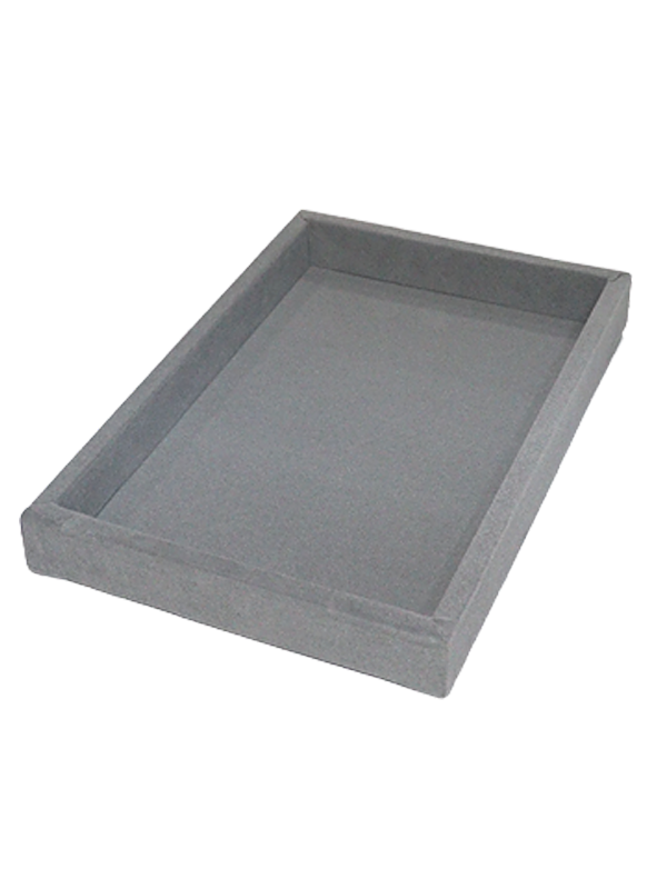 Caixa Tabuleiro Veludo Cinza 20X30X3,5cm - 920009B